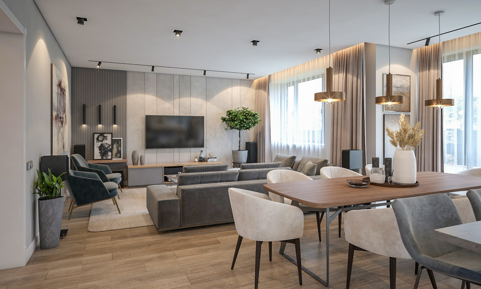 Интерьер гостиной в стиле минимализм