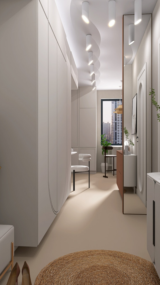 Студия 25 метров с спальней гостиной и кухней