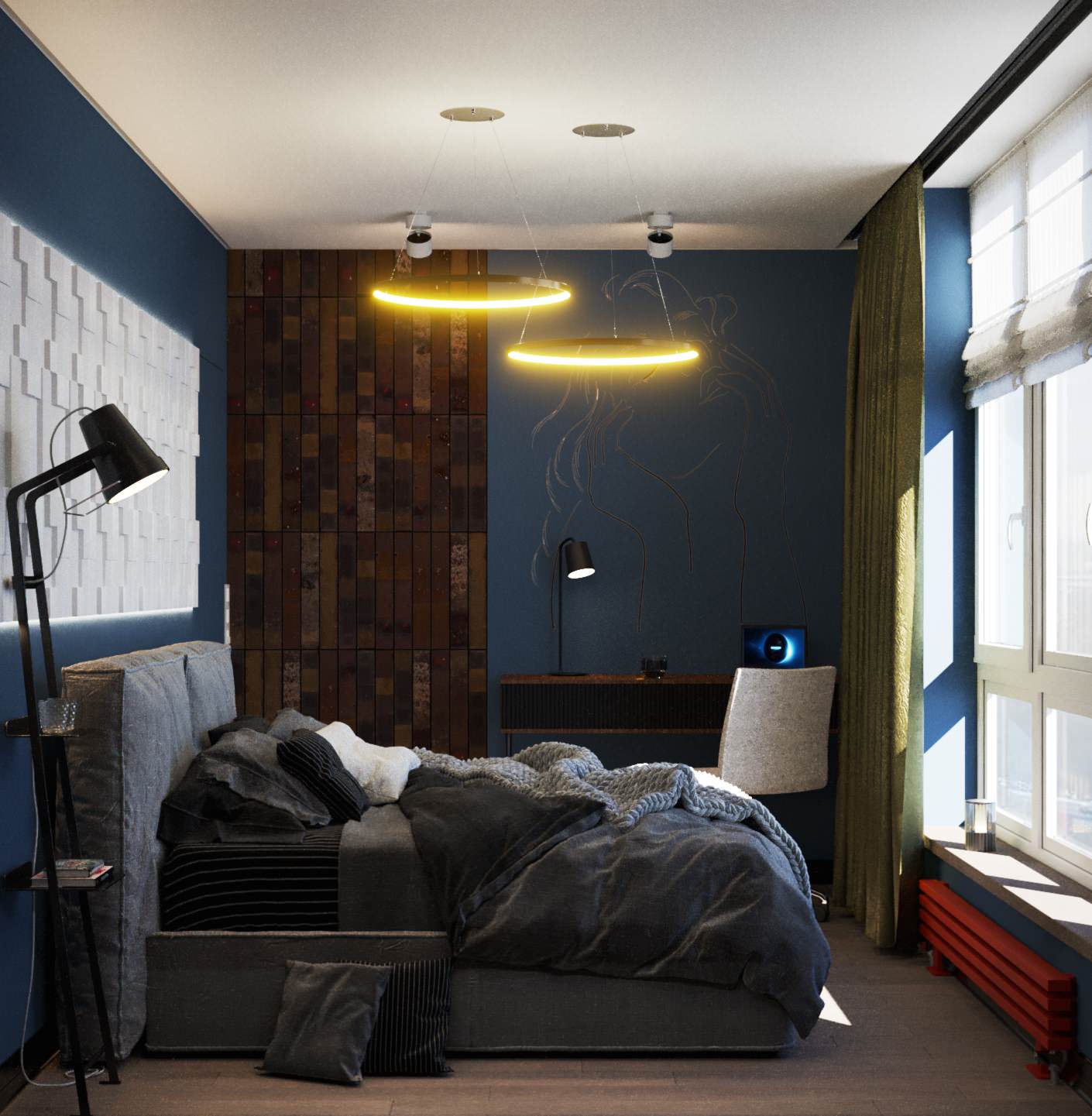 Необычная квартира с цветными радиаторами