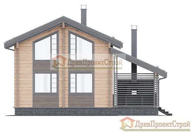 Проект бани № 159. Баня из бруса массива естественной влажности 140 х 140, 106,