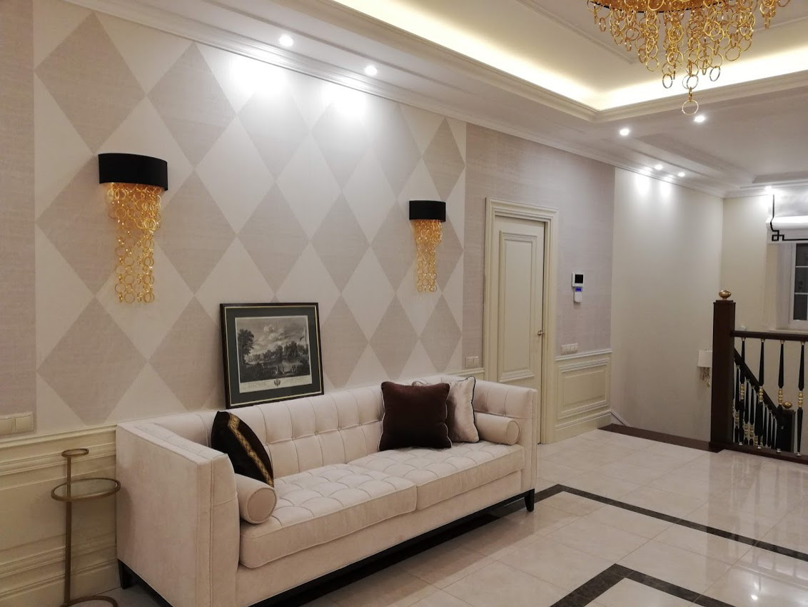 Дом в стиле американская классика, неоклассика. Фото в процессе