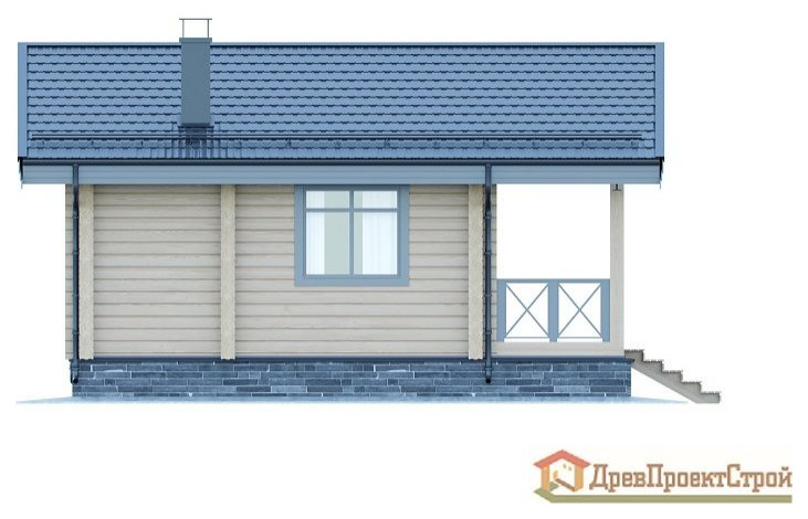 Проект бани № 155. Баня из бруса массива естественной влажности 140 х 140,