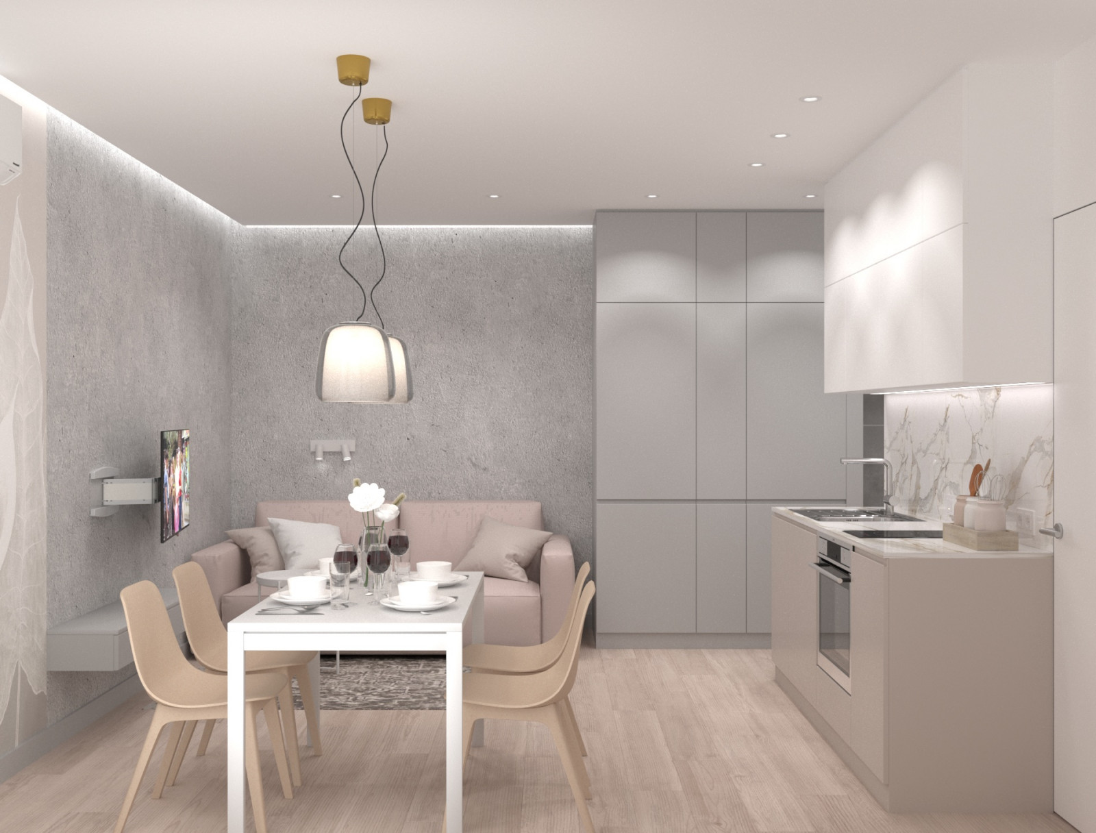 Обложка проекта: Однокомнатная квартира 38 м.кв. на улице Ломако