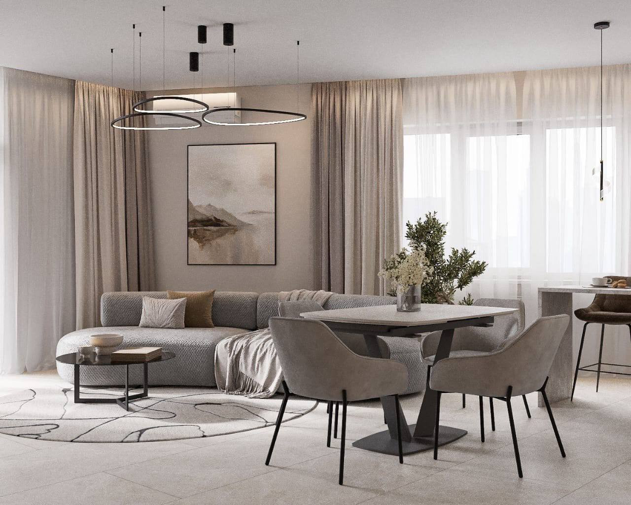 Проект Лилии Малой. Квартира с диваном Kenzo