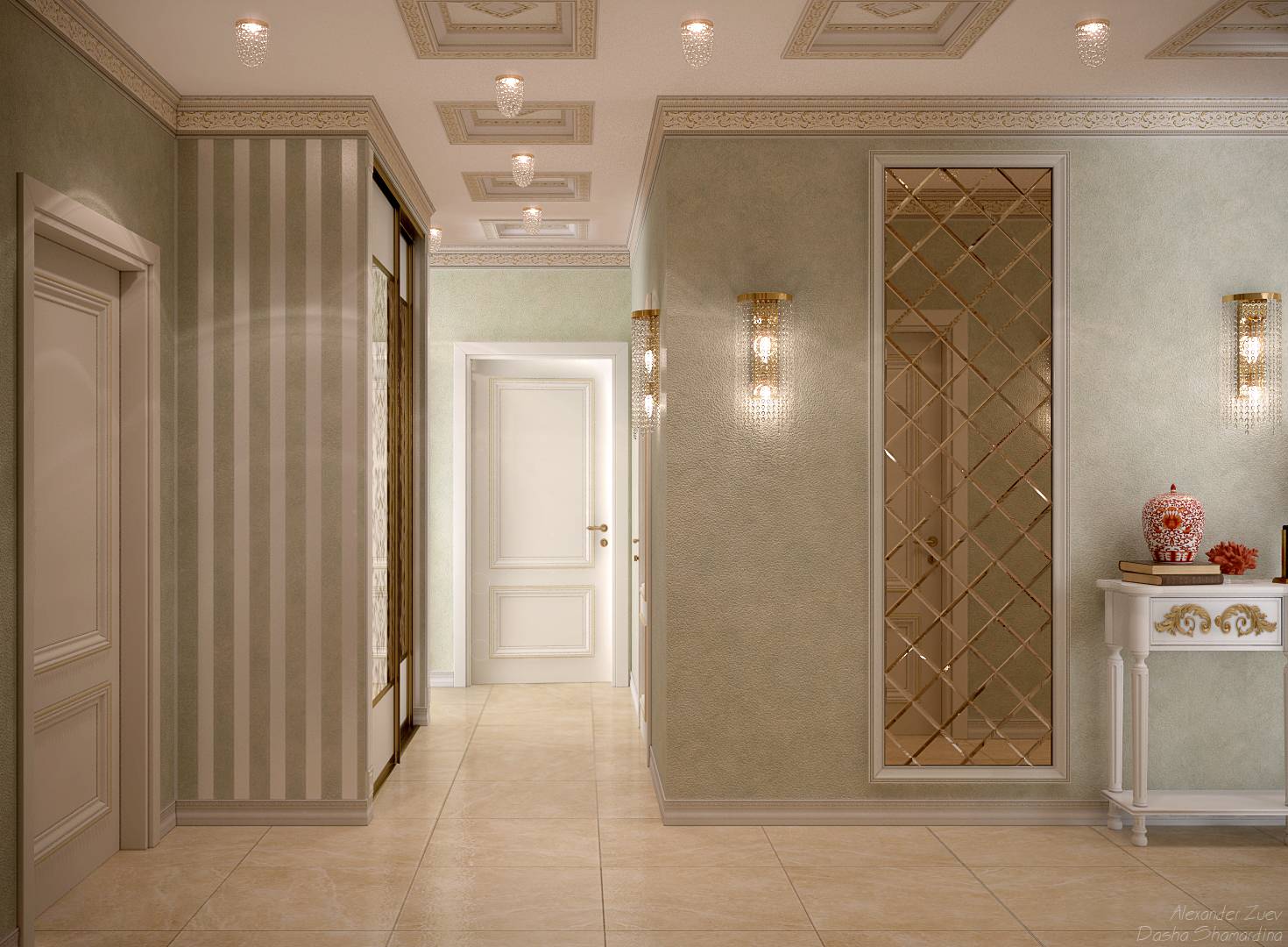 Дизайн коридора в классическом стиле в квартире, г.Краснодар