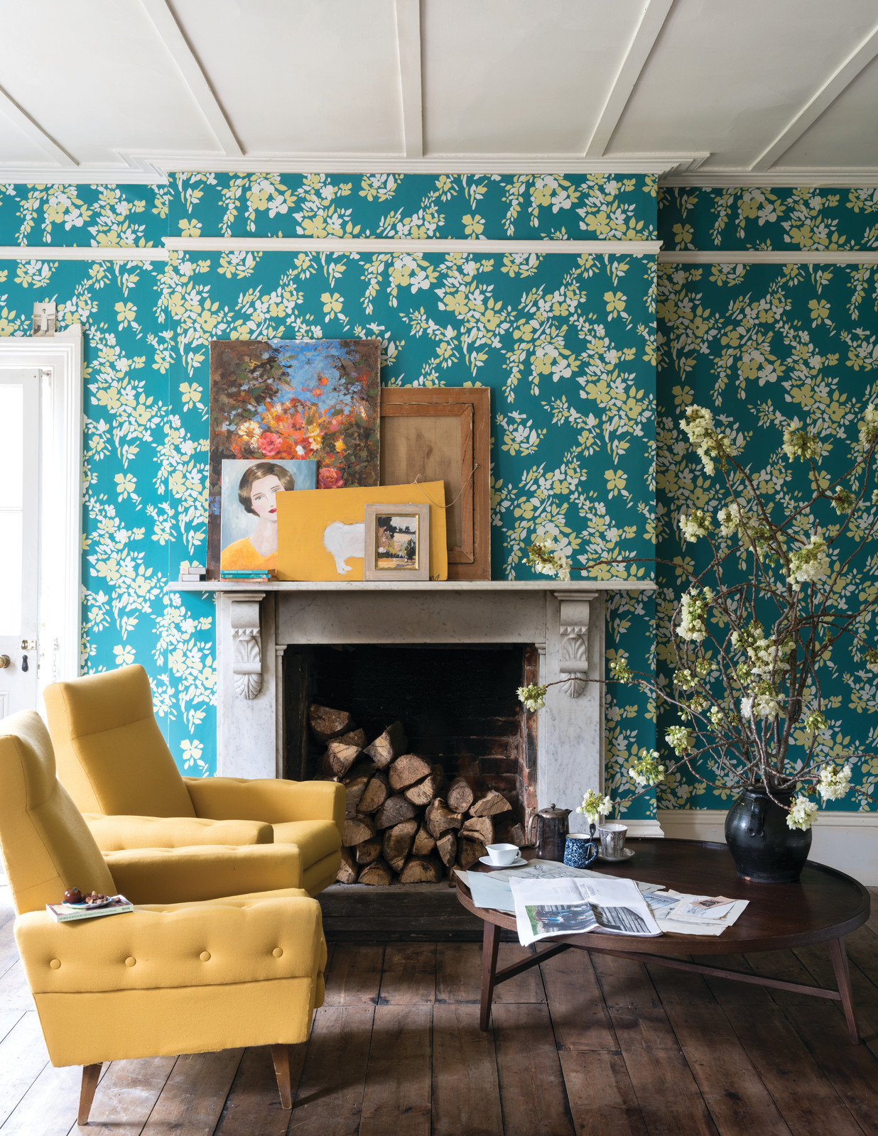 Цветочные обои Farrow&Ball