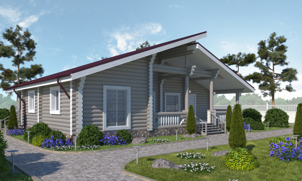 Дома из оцилиндрованного бруса экстерьер