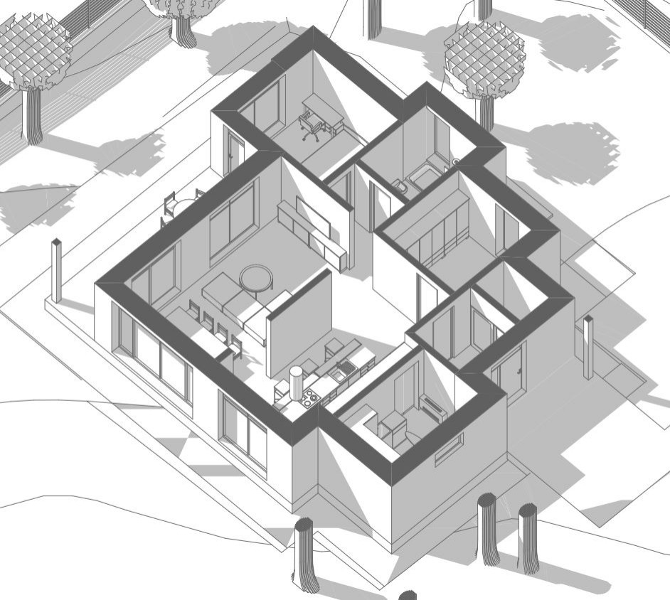 Архитектурный проект одноэтажного дома из газобетона