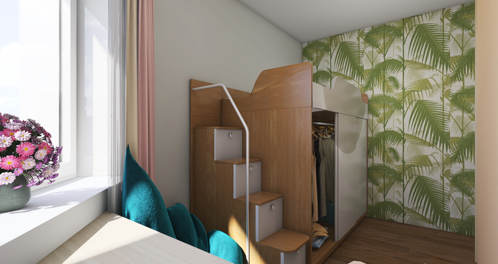 как переделать одну комнату с двумя окнами на две?