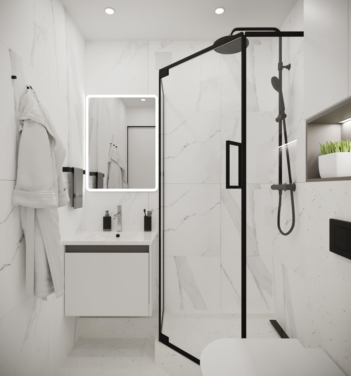 Проект для молодого человека-спортсмена в стиле "White minimalism"