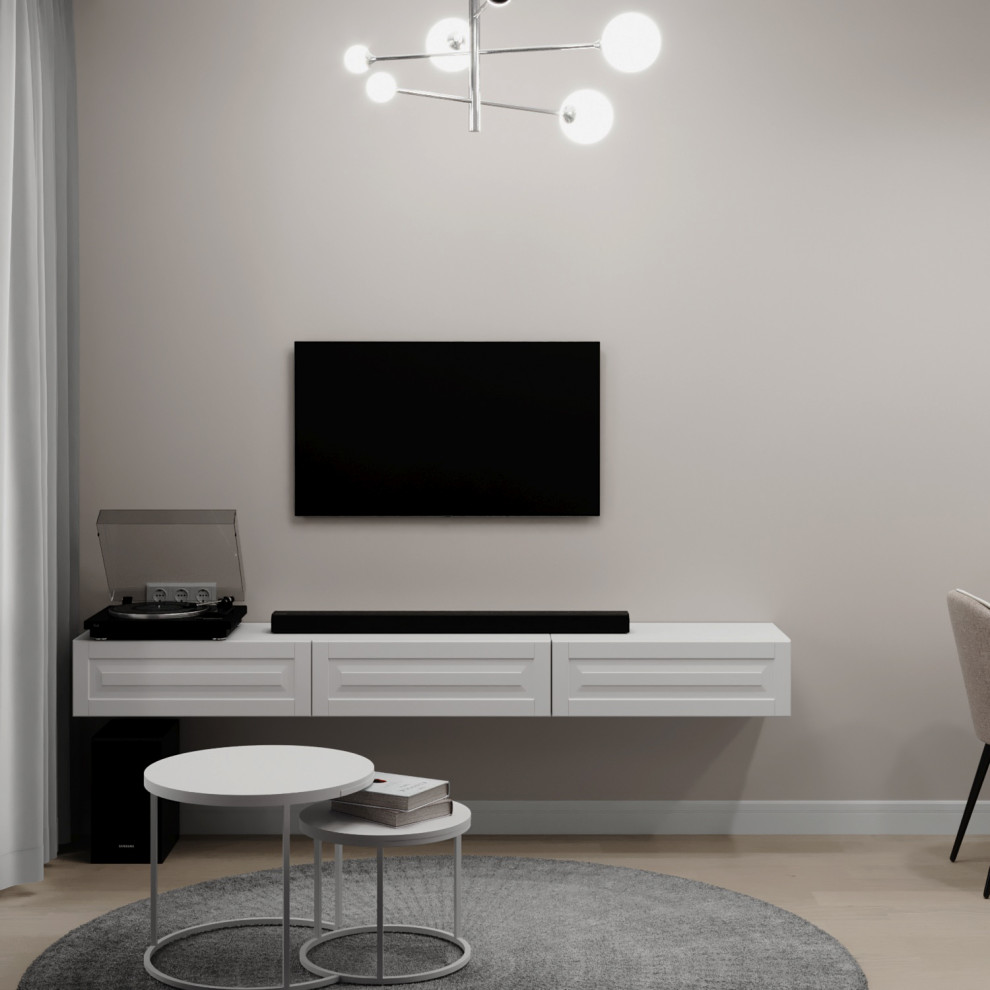 Кухня-гостиная 18 кв. м. в скандинавском стиле