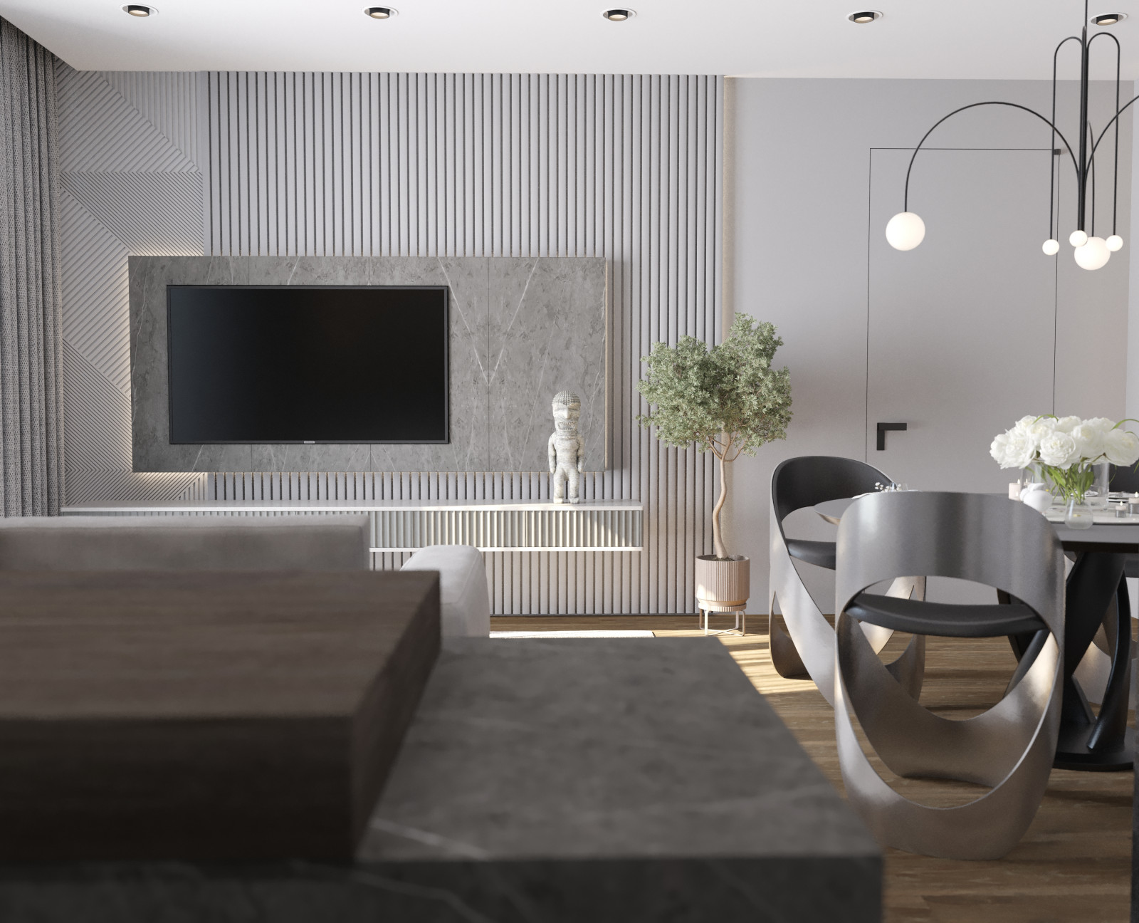 Кухня + Гостиная