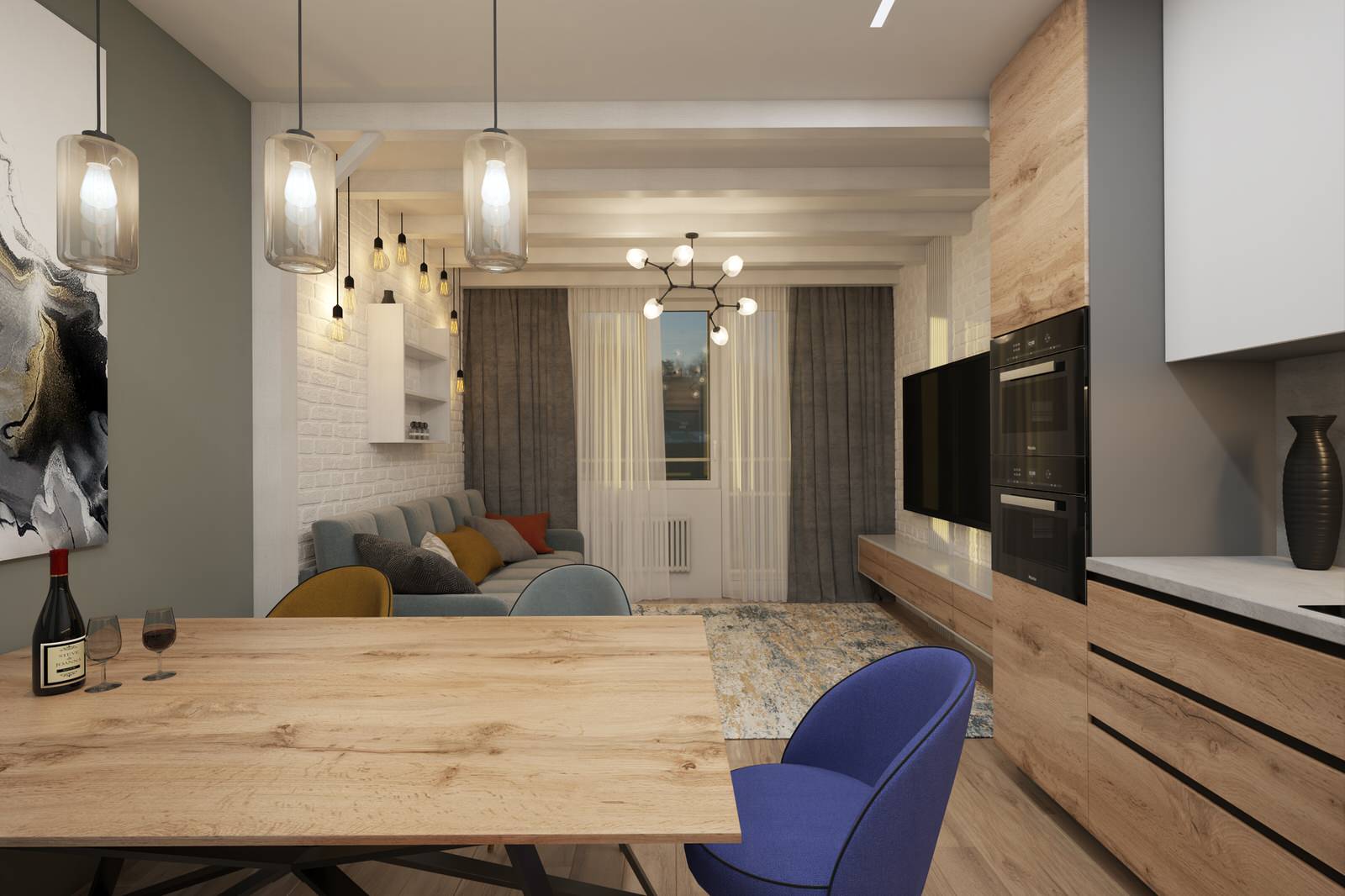 Обложка проекта: Квартира в стиле "лёгкий лофт". 70 кв.м.