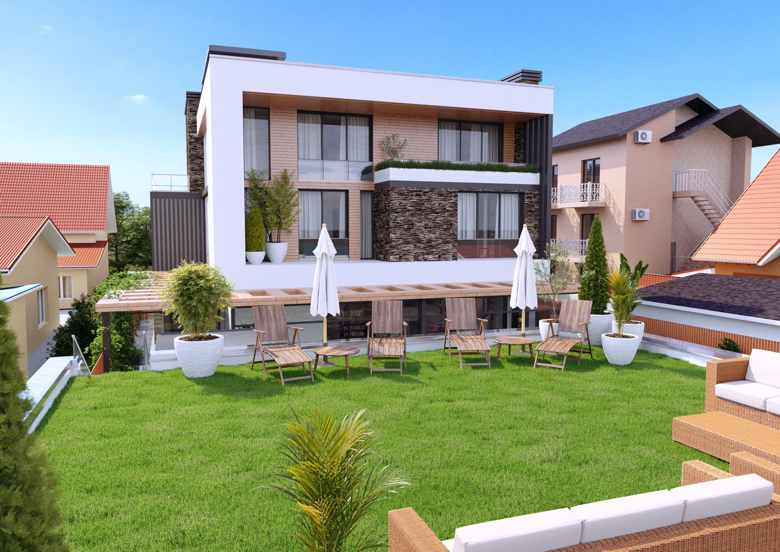 Проект частного дома с кафе и техническими помещениями в г. Сочи!