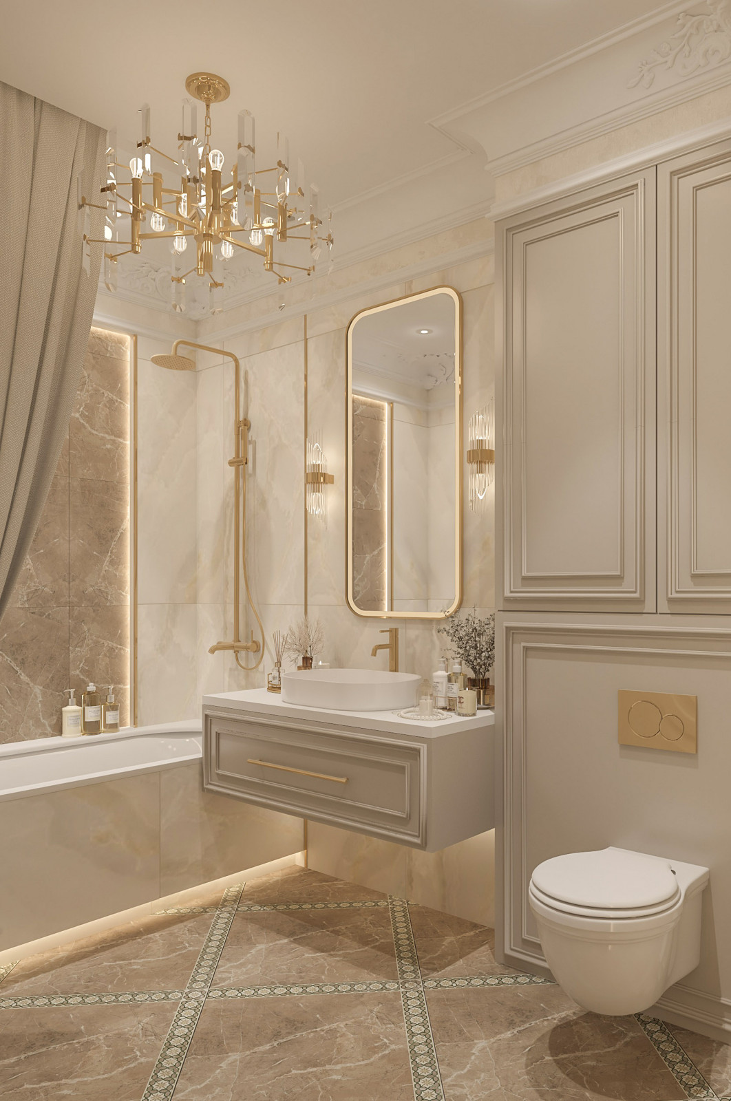 Интерьер Женской Ванной комнаты. Таунхаус в КП "Образцово"