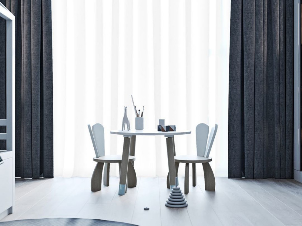 Многофункциональная детская с картой мира на обоях Alltowall и обоями для мела