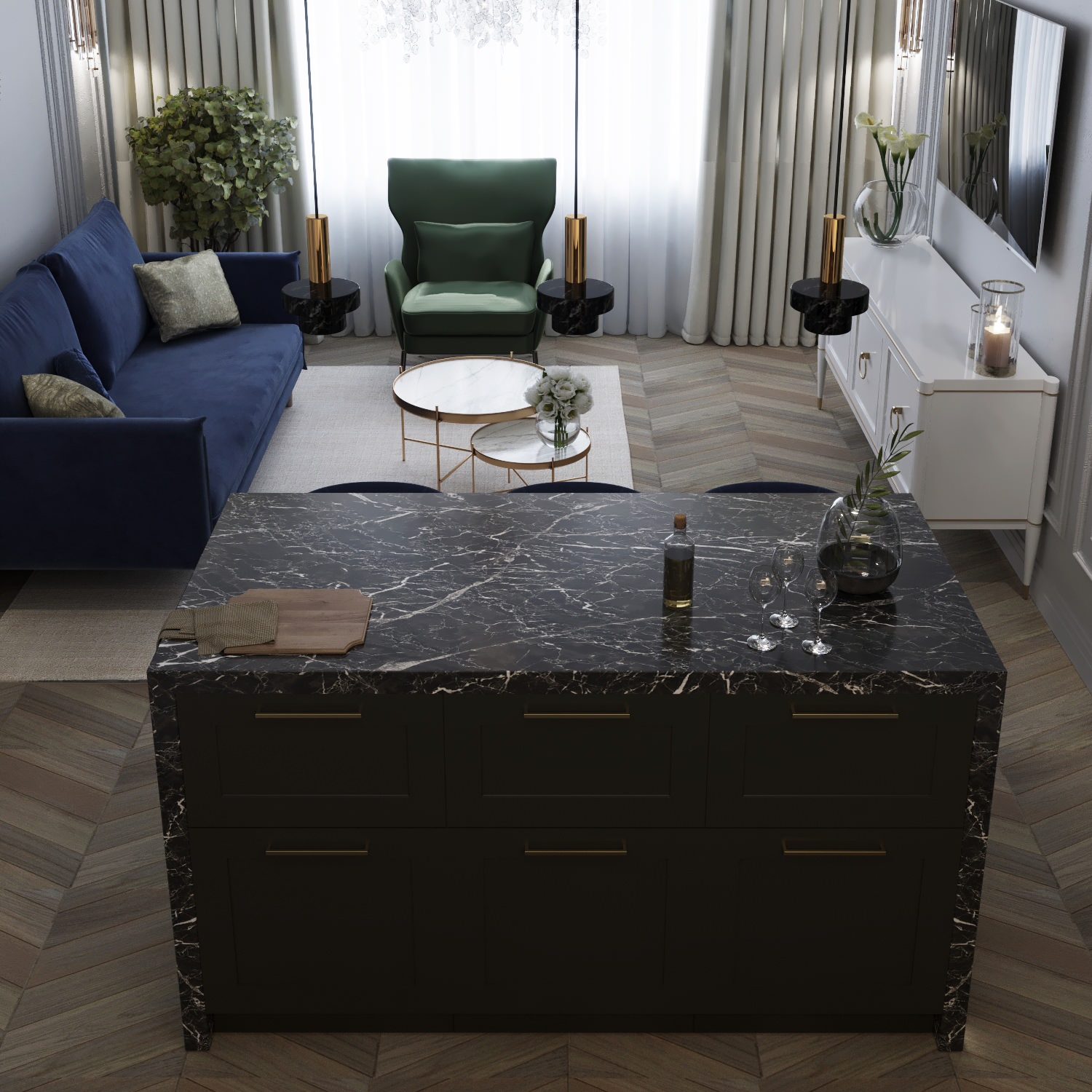 Дизайн проект однокомнатной квартиры в ЖК "Европейский" г. Тюмень