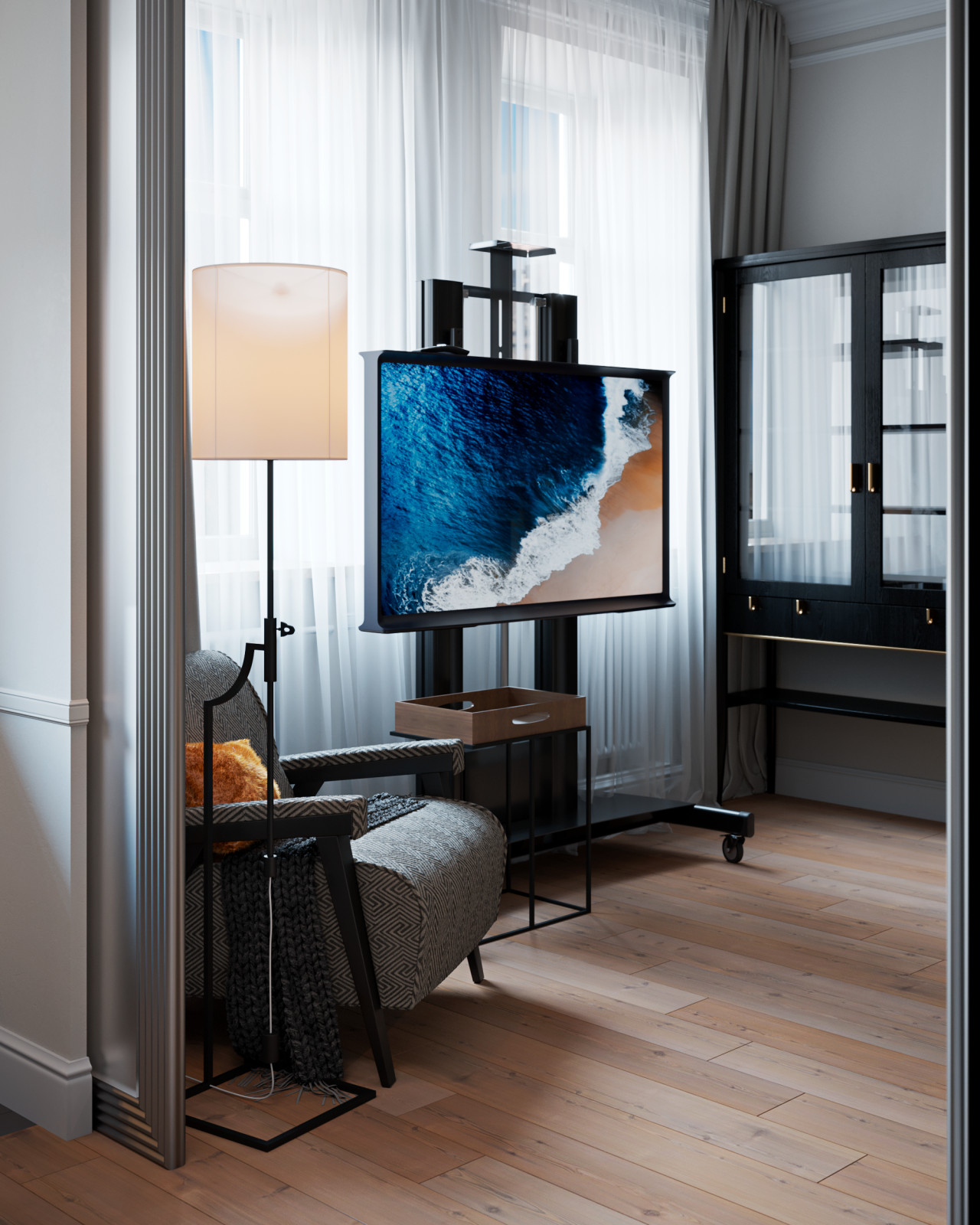 Визуализация кухни-гостиной