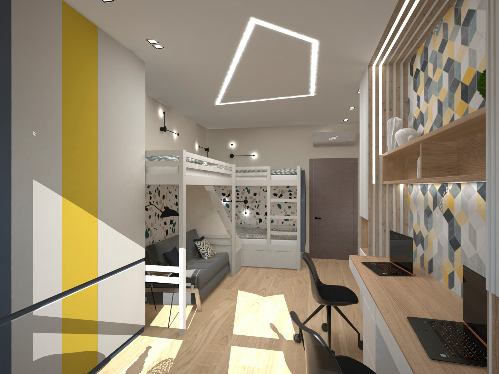 Квартира для семьи с тремя детьми "Стоун терапия"