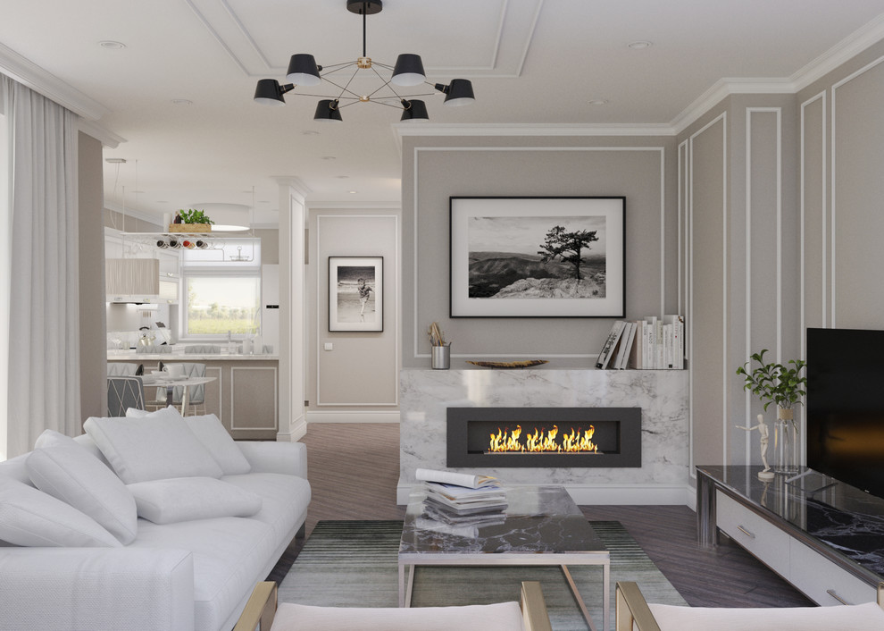 Дизайн интерьера квартиры в неоклассическом стиле 130 м2