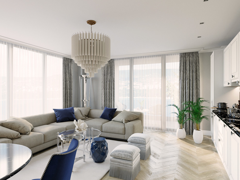 Обложка проекта: 2-ух комнатная квартира стиль Неоклассика.