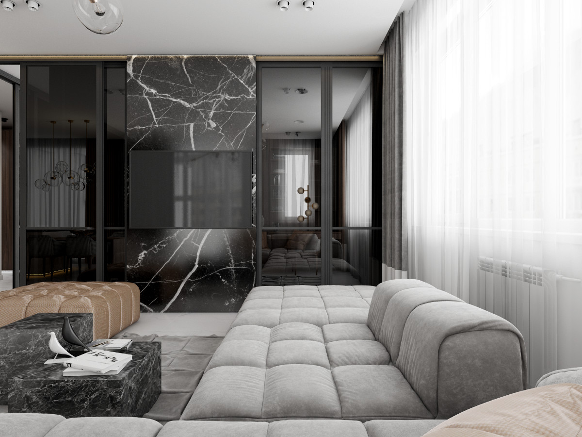 №14. Стильный и сильный интерьер в центре города Иркутск.