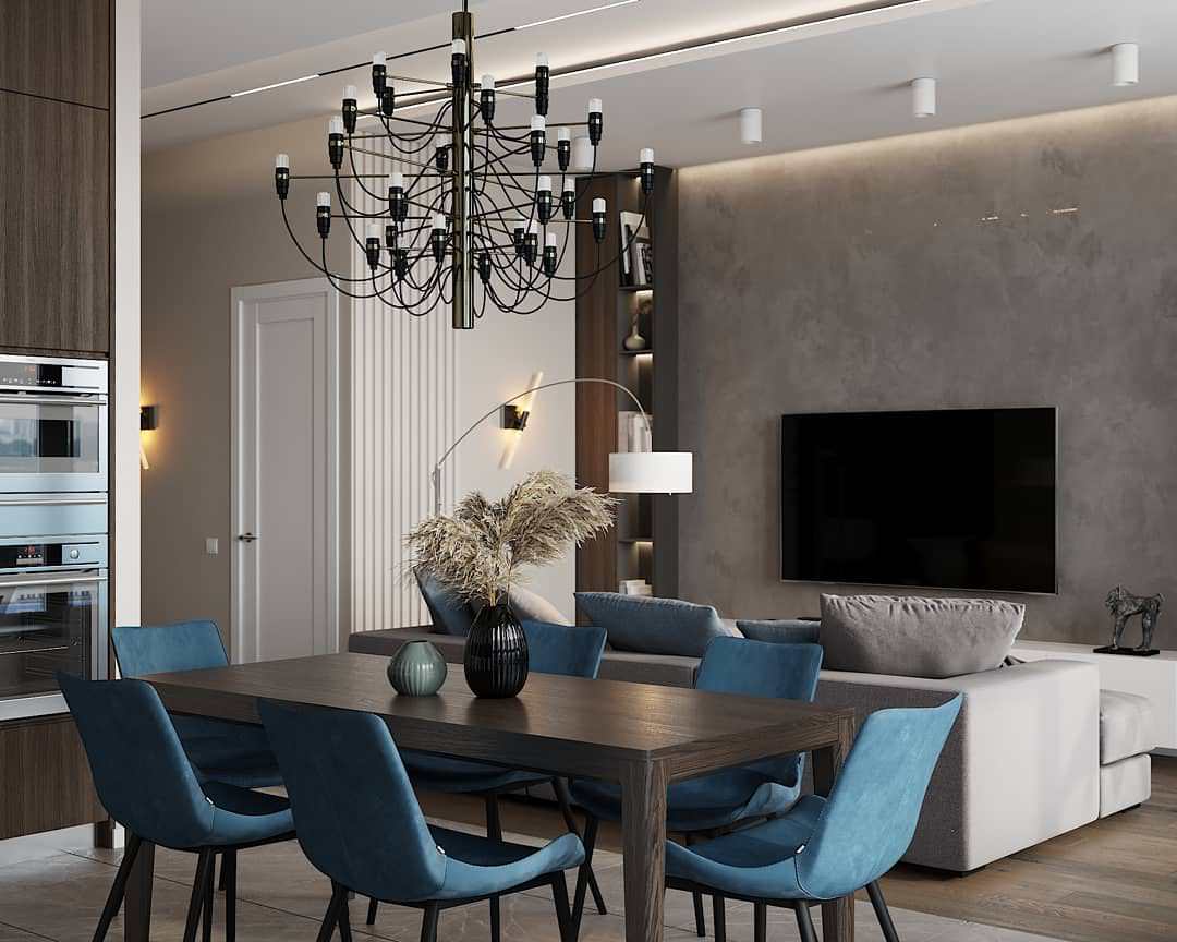 Проект кухни - гостиной 31м2