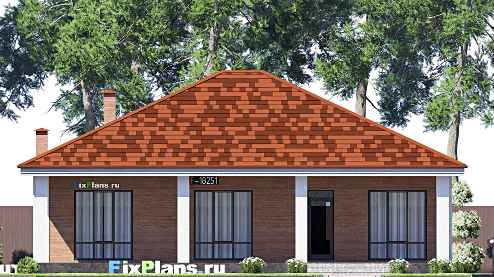 Проект одноэтажного дома 14х13м S114м2 F-18251