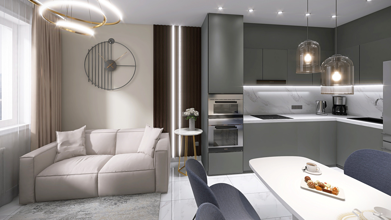 Московский р-н, Кухня-Гостиная 16,7 м2