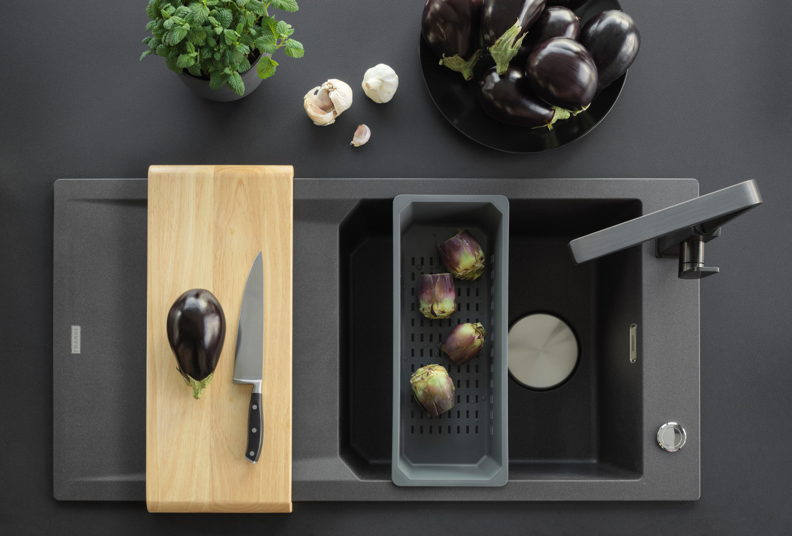 Кухонные мойки из кварца, материал Fragranite®