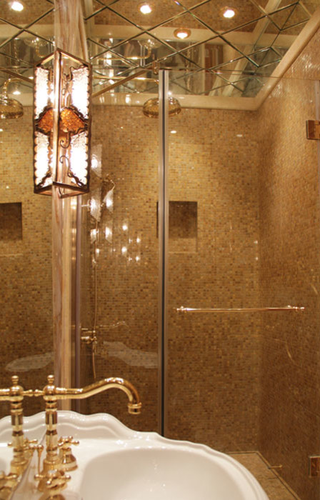 ДИЗАЙН ИНТЕРЬЕРА ВАННОЙ КОМНАТЫ С ОБЛИЦОВКОЙ ИЗ ОНИКСА