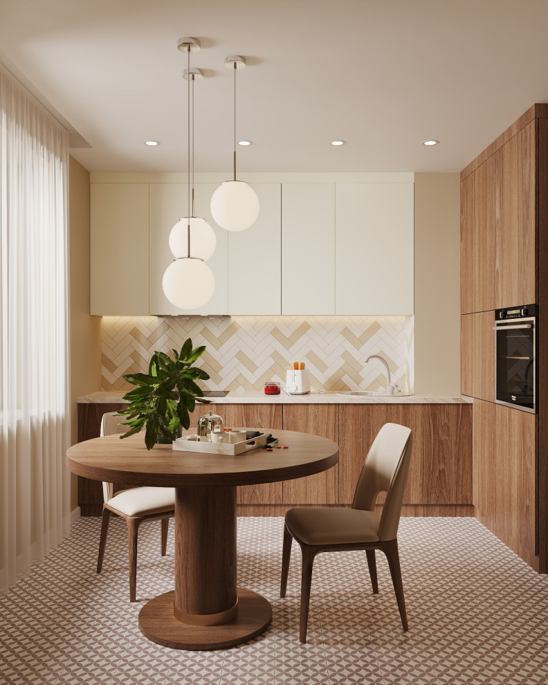 Кухня в бежевых тонах