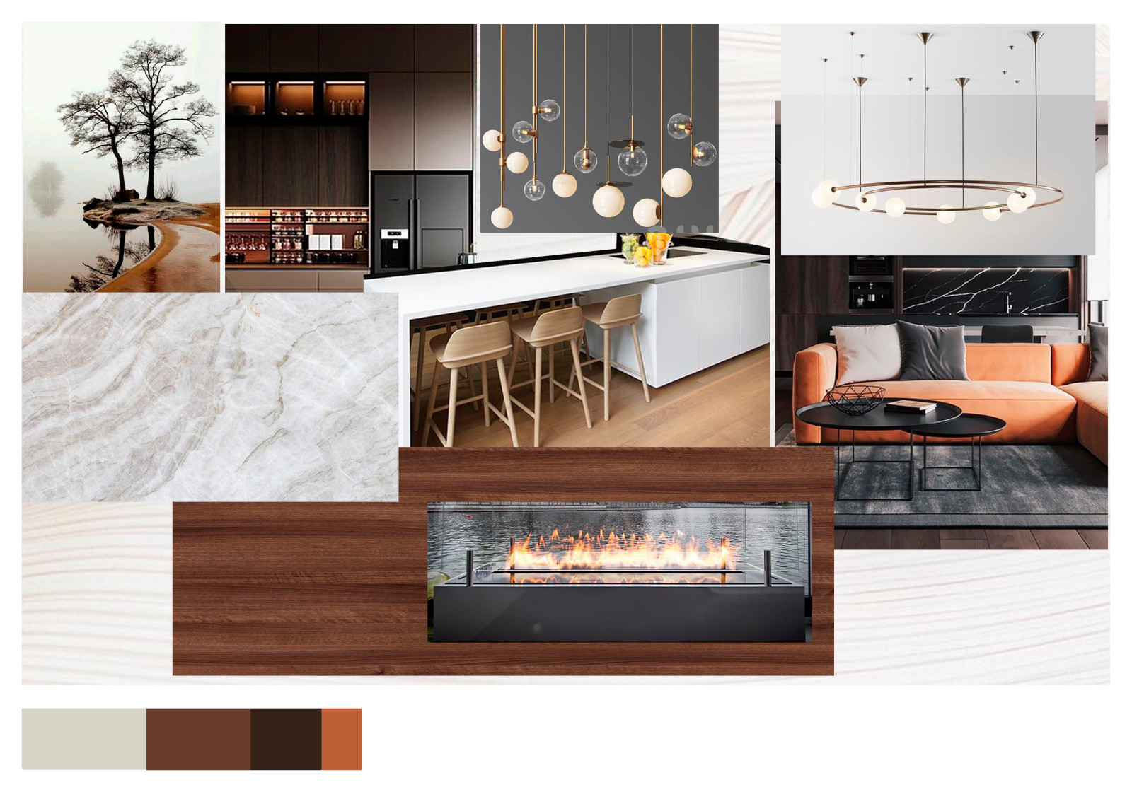 Концепция Кухни-Гостиной для Проекта "Две стихии"