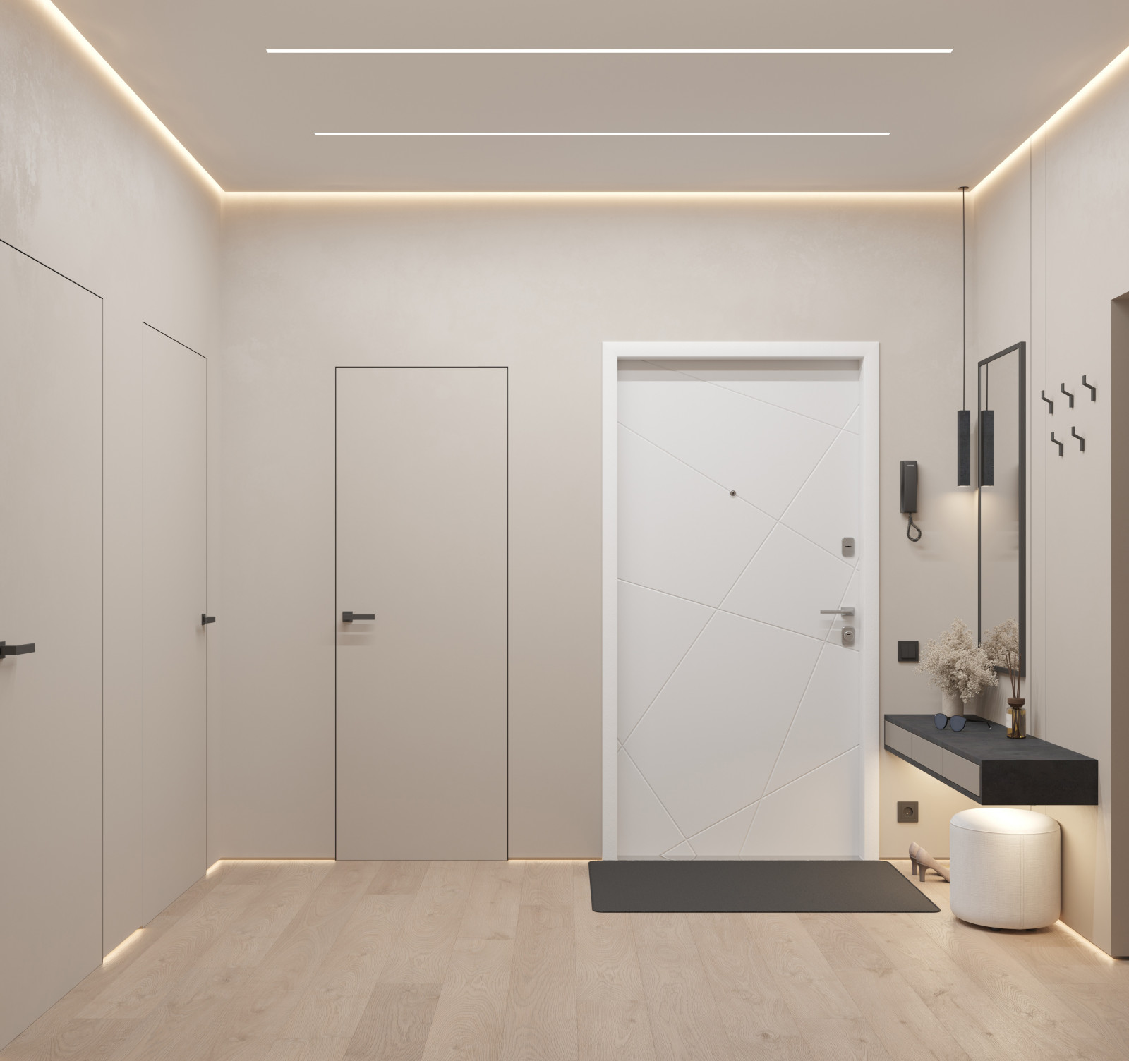 Современная и светлая прихожая