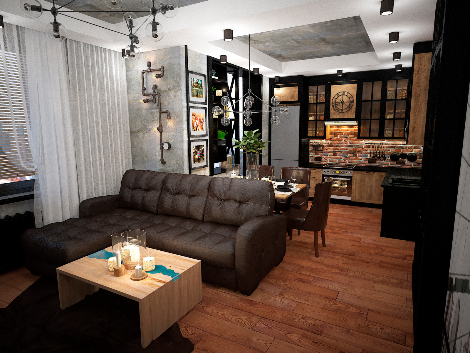 Малогабаритная квартира в стиле лофт