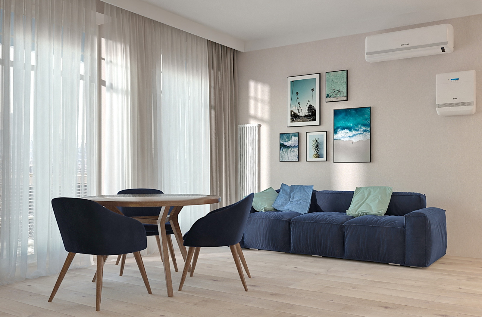 Гостиная. Два варианта цветового решения.