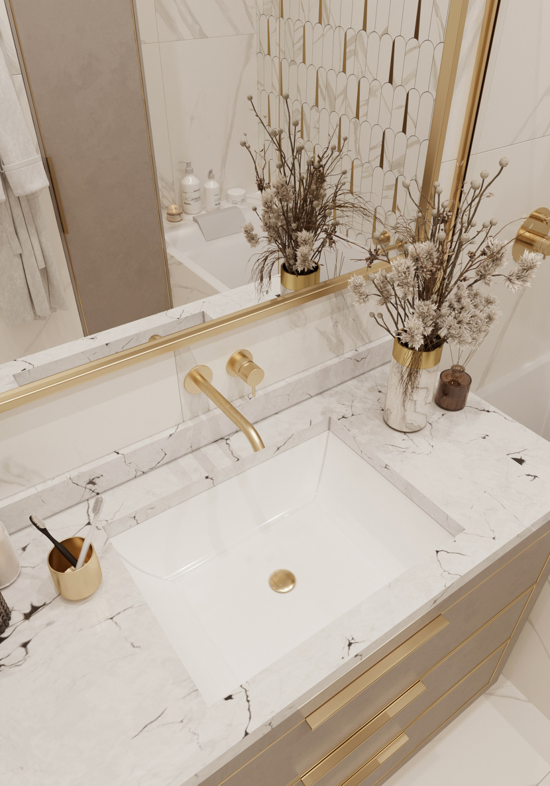 "Тёплое какао", квартира в ЖК "Дворянский", 98 м2