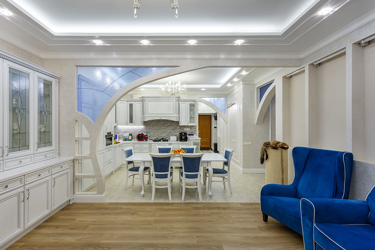 Дизайн кухни-гостиной