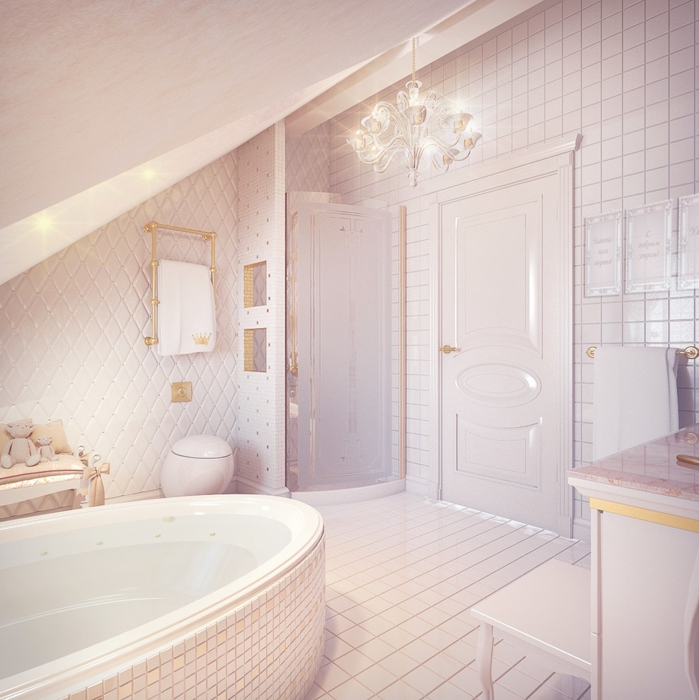 Детская ванная комната (Третий этаж, мансарда)