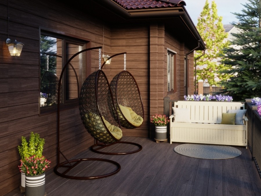 Обложка проекта: Терраса в загородном доме из бруса