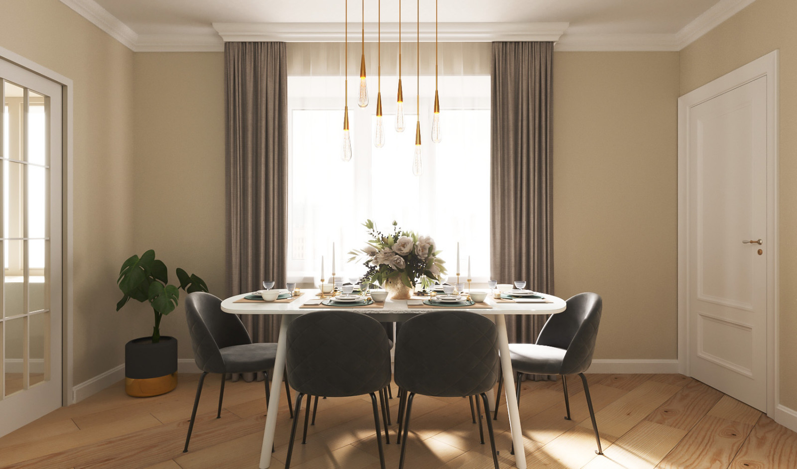 Гостиная с камином