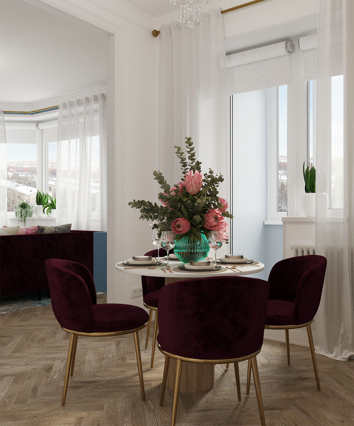 Интерьер квартиры в неоклассическом стиле - "Hermes" (59,1 кв.м.)