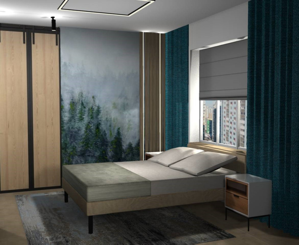 Проект квартиры в современном стиле с элементами лофта