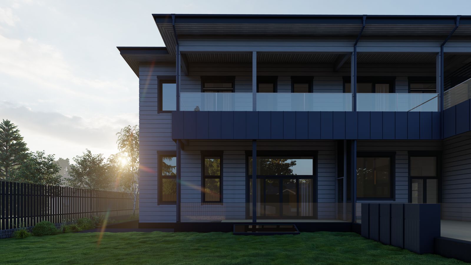 Концепция экстерьера и ландшафта загородного дома