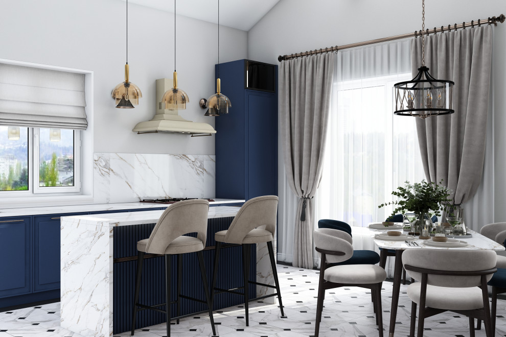 Кухня-гостиная в коттедже 2