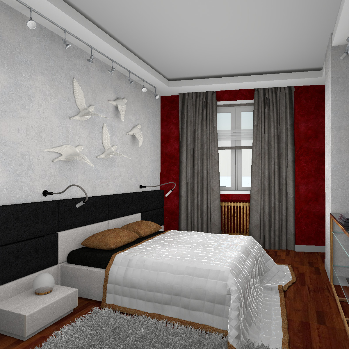 Спальня и ванная для молодой супружеской пары