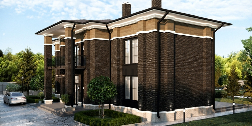 Частная архитектура "Загородный дом в стиле райта"