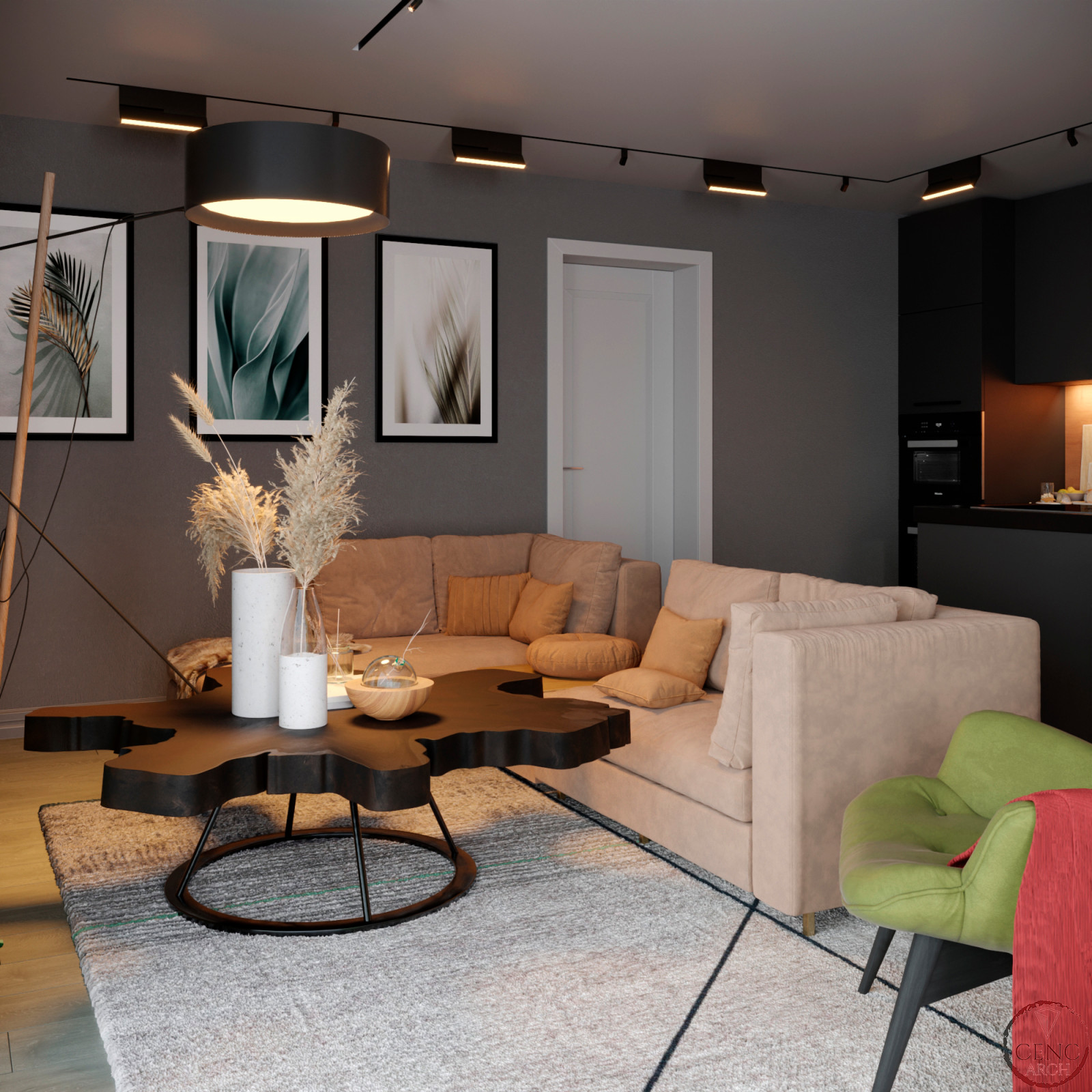 Обложка проекта: Визуализация гостиной