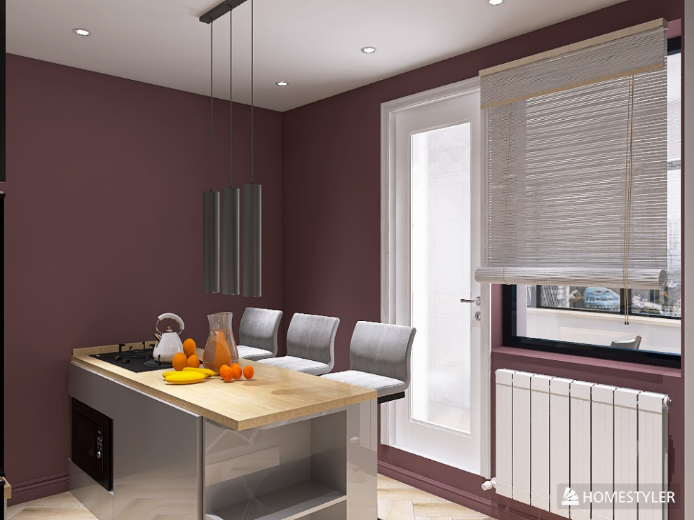 Кухня с островом в современном стиле