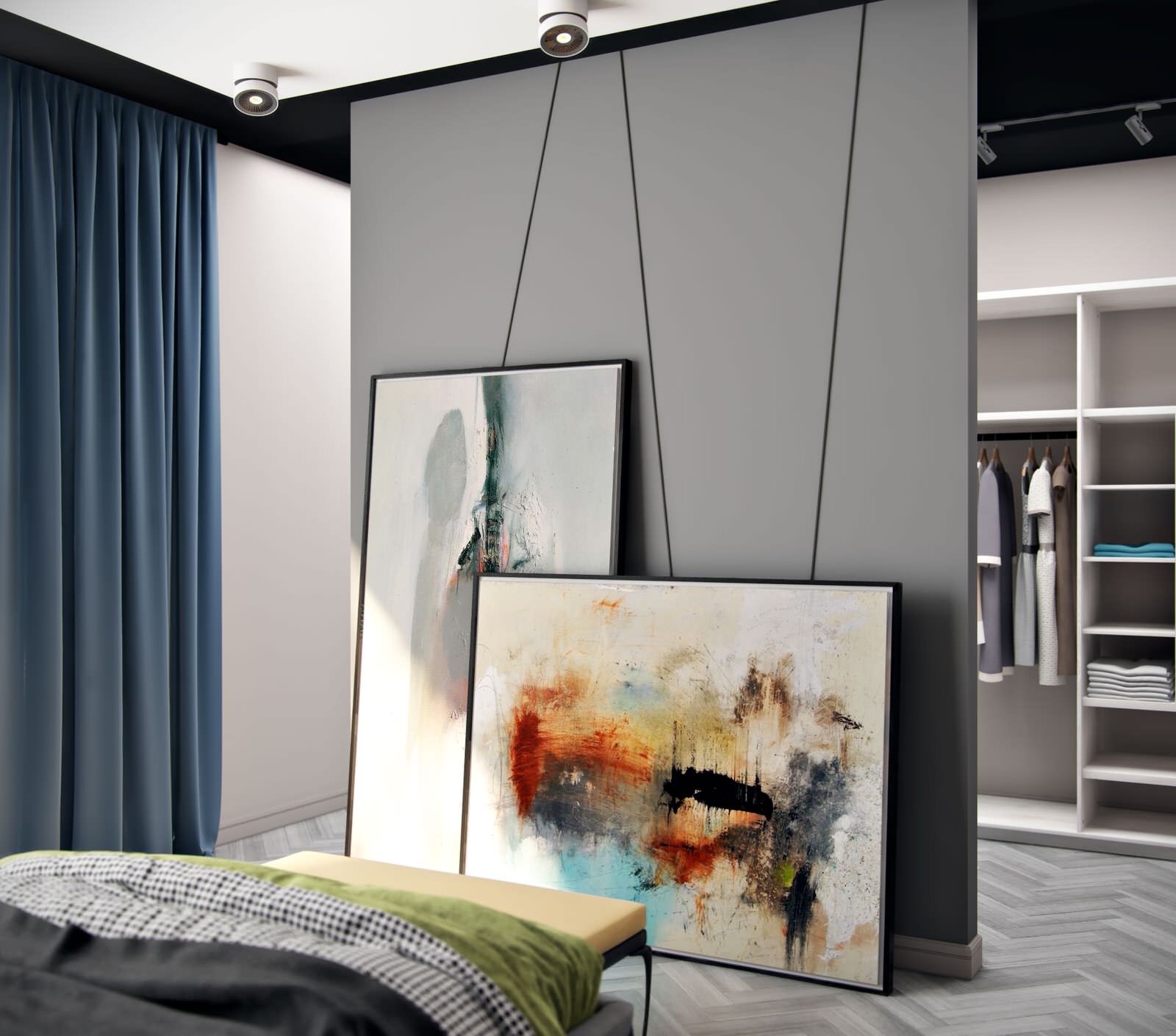 Спальня с видом на город